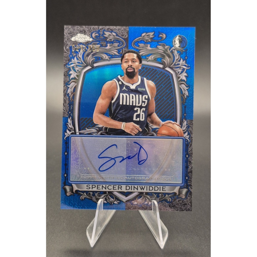 2025-26 Topps Chrome Spencer Dinwiddie #SS-SD Signature Style Blue /150 AU‎ Mavs